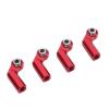 Bnineteenteam 4PCS RC Link Rod Ends M4 Curved CW 7mm Ball Head Set Alloy Steering Upgrade Replacement Parts for 1/10 Scale Model Cars (Red) view 4