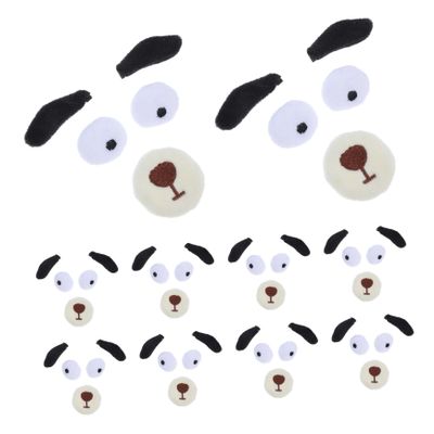 EPIGEIST 10 Sets Plush Dog Costume Accessories Realistic Eyes Noses Eyebrows for DIY Crafts Puppets for Costumes Animal Plush