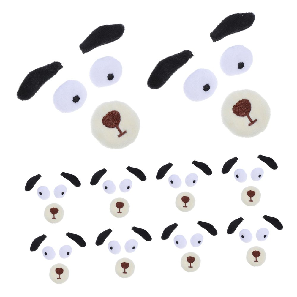 EPIGEIST 10 Sets Plush Dog Costume Accessories Realistic Eyes Noses Eyebrows for DIY Crafts Puppets for Costumes Animal Plush