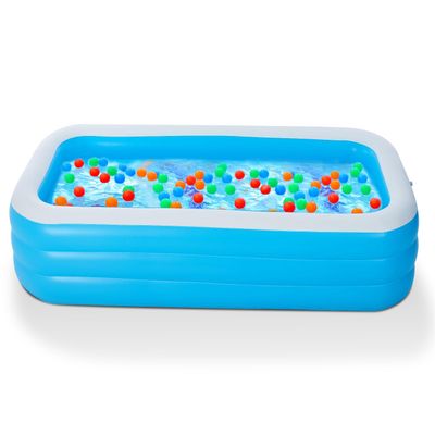 103"x69"x24" Large Inflatable Pool - Thickened Family-Sized Blow Up Pool for Adults/Kids, Fast Inflation & Drainage (Indoor/Outdoor Summer Use)