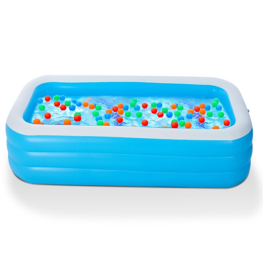 103"x69"x24" Large Inflatable Pool - Thickened Family-Sized Blow Up Pool for Adults/Kids, Fast Inflation & Drainage (Indoor/Outdoor Summer Use)