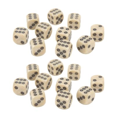 SPYMINNPOO 20 PCs Six Sided Compact Cubes with Pearl Patterns, Clear Dots, Suitable for Parties or School Game, Mathematical Learning Aid