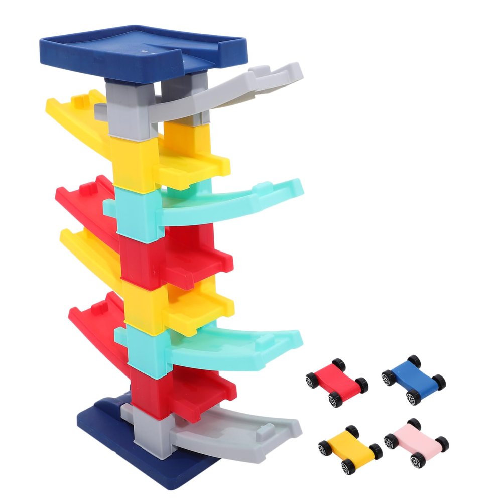 BESTonZON 1 Set Car Ramp with Cars Educational Plaything for Develop Motor Skills Creativity for Family Quality