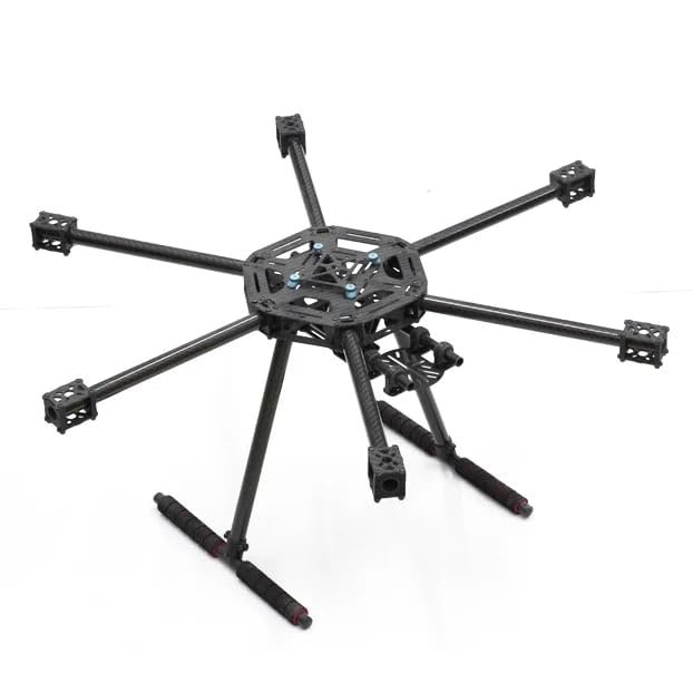 SpeedyFPV X600 Carbon Fiber Hexacopter Frame Kit, 600mm Wheelbase, Fixed Landing Gear, 550g Lightweight Design, 11-inch Prop Compatible