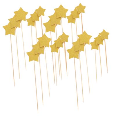 144Pcs Glitter Star Cupcake Toppers Elegant Birthday Party Decorations for Bridal Showers and Showers Premium Cake Picks for Stunning Celebrations