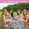 bestcool 2025 Neoprene Mahjong Mat with Rules for Table, 33"*33" Odorless, Free of PAHs, No Creases American Mahjong Mat with Instructions, Anti-Slip, Noise Reduction Mahjong Gift (Pink-B) view 2