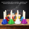 8PCS Hand Bells Set, 8 Note Colorful Metal Handbells Set Musical Instrument Teaching Percussion Instrument for Kids Children view 2