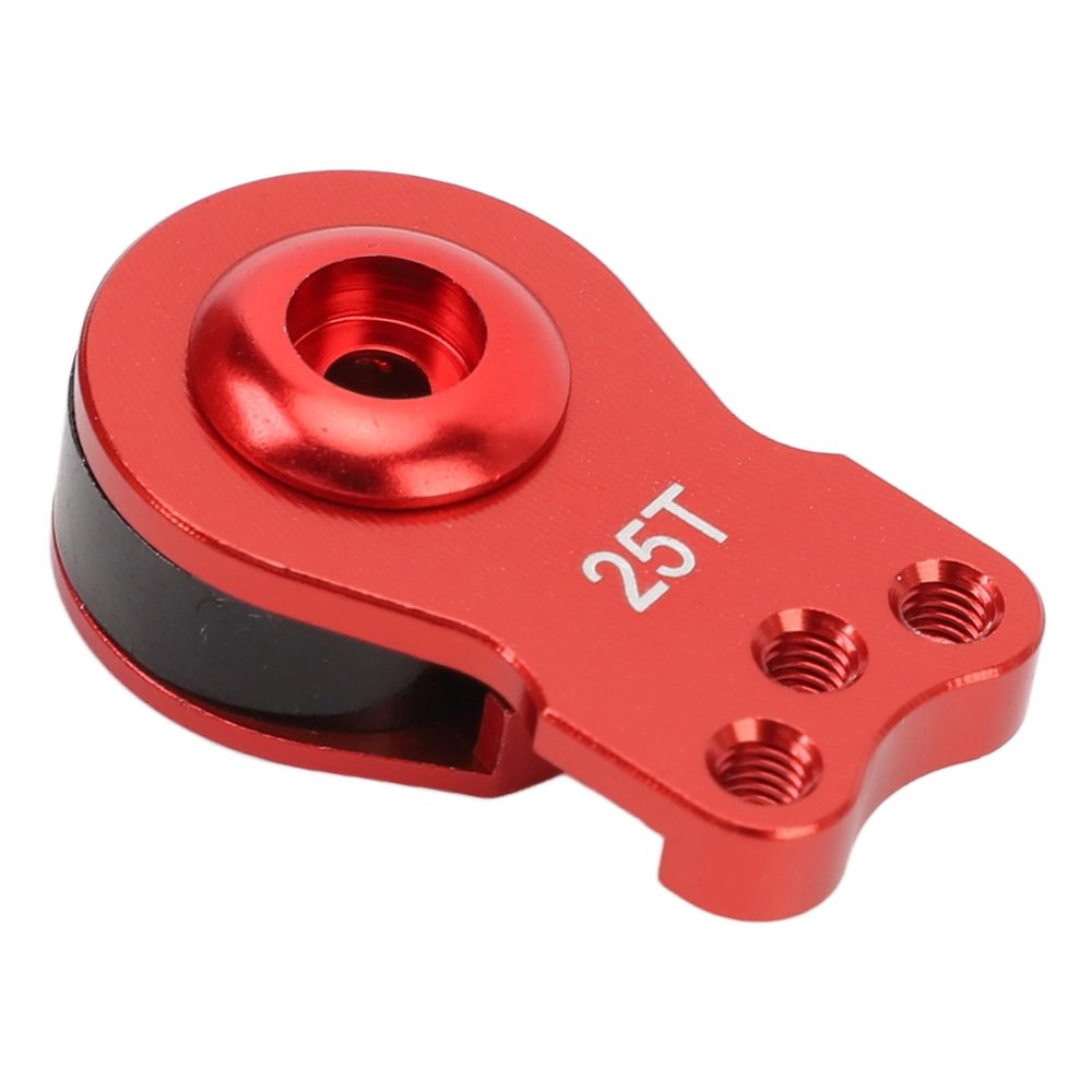 Beufee Aluminum 25t Servo Saver 3 Holes, Adjustable Torque Servo Horn Lightweight Universal Arm for 1/10 Rc Car (Red)