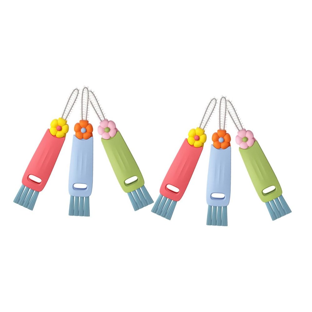 2Sets Multifunctional Cup Lid Cleaning Brush Efficient Detail Cleaner for Water Bottles Cups Tight Spaces Durable Material for Home Kitchen Use
