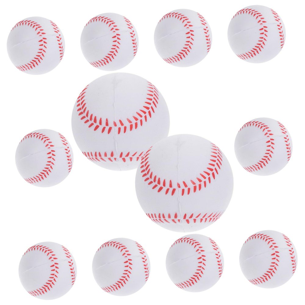 12Pcs Soft PU Baseballs for Teenagers Safe Training Balls for Baseball Softball for Youth Players Comfortable Grip Injury Reducing Design