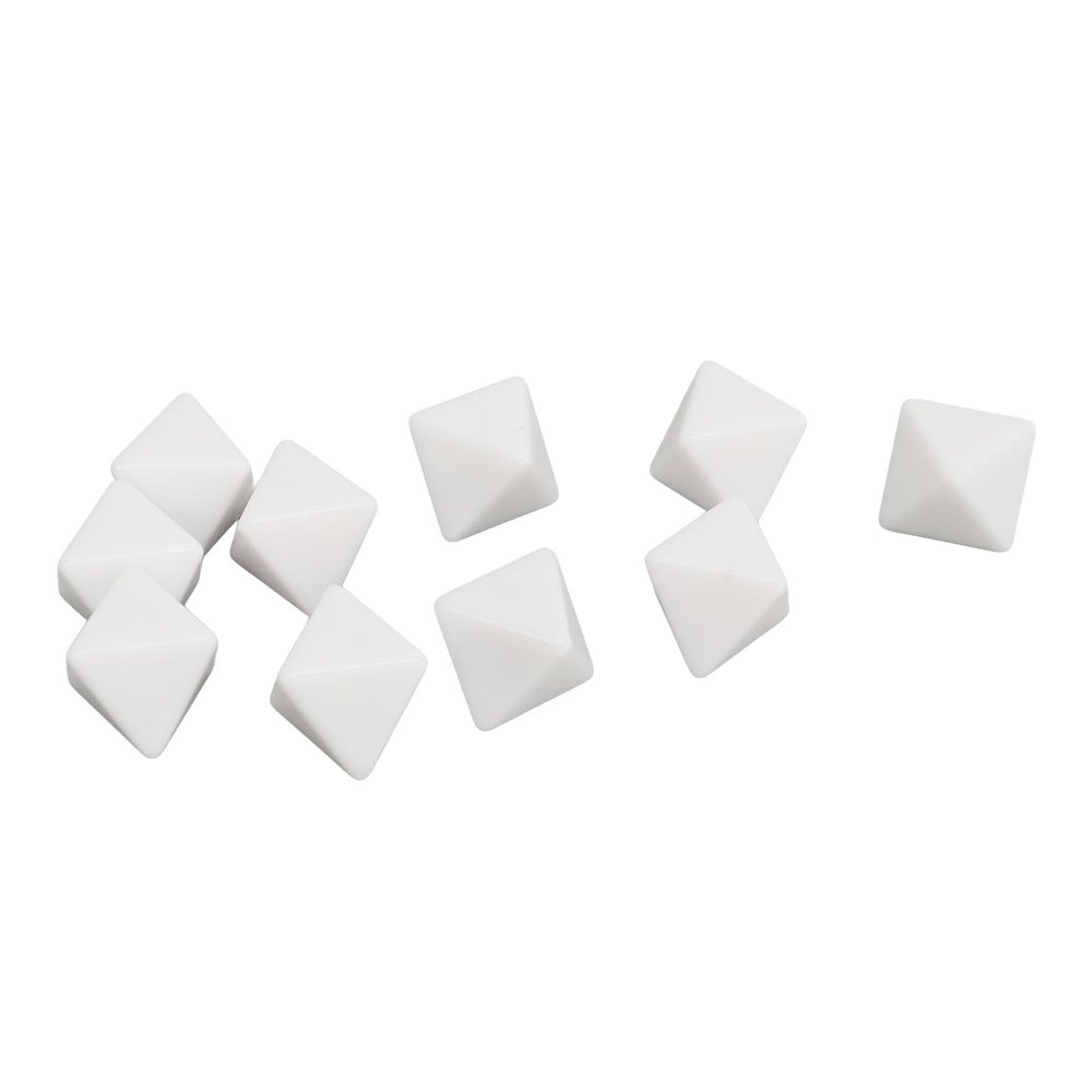 Alomejor 20PCS DIY Dice Set 8 Sided Impact Plastic for Board Games Math Games Educational Activities