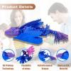 3D Printed Dragon with Wings,Feathered Wyvern Dragon,Articulated Dragon,3D Printed Animals Fidget Dragon,Desktop Pet - Perfect for Fantasy Enthusiasts (Blue Purple) view 3