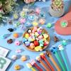 Civaner 300 Pcs Gumball Capsules Toys Clear Vending Machine Capsules with Cute Cartoon Toys Mini Round Capsule Gift for Kindergarten Xmas Easter Basket Stuffers Claw Machine Prizes Classroom Prizes view 4