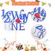 1/2 Way to One Cake Topper - Baseball Theme Glitter Baby Shower Decoration for 6 Month Birthday - Adorable First Birthday Party Supplies view 4