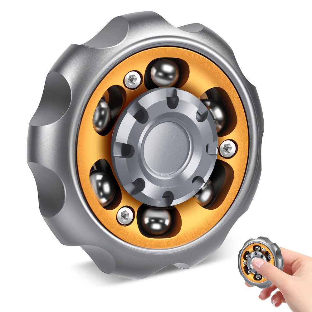 Bihevn Metal Precision Fidget Spinner - Anxiety Rotator & Restless Fidget Toy, Stress-Relief Tool for Adults & Kids A Grey