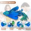 3D Printed Dragon with Wings,Feathered Wyvern Dragon,Articulated Dragon,3D Printed Animals Fidget Dragon,Desktop Pet - Perfect for Fantasy Enthusiasts (Blue Green) view 3