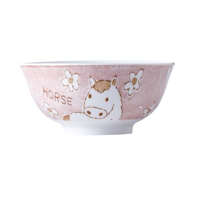 Japanese Simple and Delicate Cartoon Round Underglaze Creative Ceramic Bowl - 6 Inch Bowl - Horse