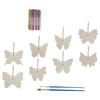 1Set DIY Wooden Butterfly Wind Chime Craft Kit with Blank Wooden Wind Bells Paint Brushes and String for Creative Outdoor Decoration view 1