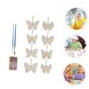 1Set DIY Wooden Butterfly Wind Chime Craft Kit with Blank Wooden Wind Bells Paint Brushes and String for Creative Outdoor Decoration view 4