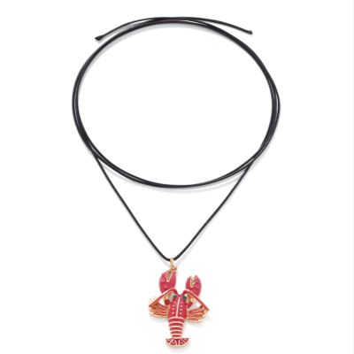 ZYIBPMSJKQCFK Enamel Pendant Marine Animal Accessory Adjustable Necklace,red,130cm