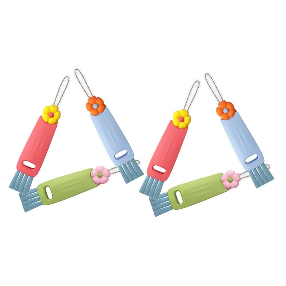 2Sets Mug Lid Cleaning Brush Ergonomic Bottle and Tumbler Cleaning Tool for Crevices Soft Bristles for Efficient Dirt Removal Convenient for Home and Kitchen Use