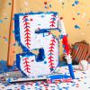 HyDren Baseball Piata Baseball Party Decorations Number Piata with Bat, Blindfold and Confetti, 16 Inch Sports Themed Birthday Party Supplies for Celebration Events(Number 5) view 3