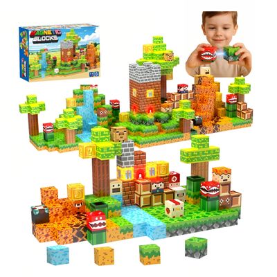 137 Pcs Magnetic Building Blocks, Enhance STEM Learning,Creative Play & Logical Thinking,Durable&Vibrant Color with Light Up Blocks,Ideal for Classroom&Screen-Free Entertainment (Wonderful Adventure)