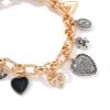 ZYIBPMSJKQCFK Bohemian Heart Shaped Flower Pendant Vintage Handmade Patchwork Metal Collarbone Necklace,golden,58.5+7CM view 3