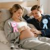 Mom to Be & Dad to Be Badge Pins Set - 2PCS Gender Reveal Badges for Baby Shower - Cute Pregnancy Announcement Accessories view 2