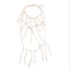 ZYIBPMSJKQCFK Handmade Glass Bead Tassel Necklace Woven Layered Sweater Chain,white Imitation Pearl,37+7cm view 1