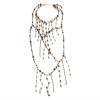 ZYIBPMSJKQCFK Handmade Glass Bead Tassel Necklace Woven Layered Sweater Chain,white Imitation Pearl,37+7cm view 2