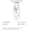 ZYIBPMSJKQCFK Handmade Glass Bead Tassel Necklace Woven Layered Sweater Chain,white Imitation Pearl,37+7cm view 3
