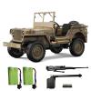 Skymaker RC Trail Truck 4x4 Remote Control Rock Crawler Off Road RC Jeep with Machine Gun & Two Batteries RTR All Terrains 2.4GHz Military Car for Adult(Camel) view 1