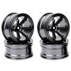 RC Car Metal Wheel, 4PCS 1/10 Hex Aluminium Alloy Wheel Hub for 1/10 Flat Running Drift RC Car (Black) view 1