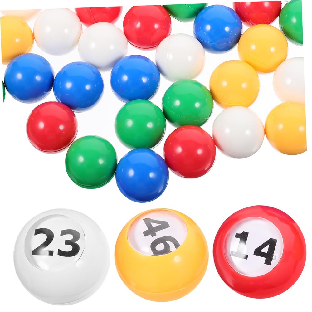 Abaodam Bingo Lottery Balls for Parties 50pcs Colorful Numbered Game Balls Small for Entertainment and Group Games for Fundraisers and Events