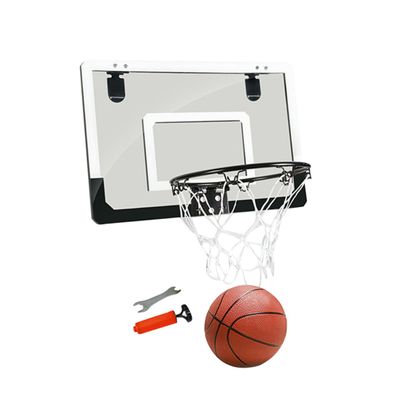 1Pc Transparent Mini Basketball Board for Door Hanging Sturdy Indoor Basketball Space Saving Black Backboard for Home Office Play Easy Assembly Creative Fun