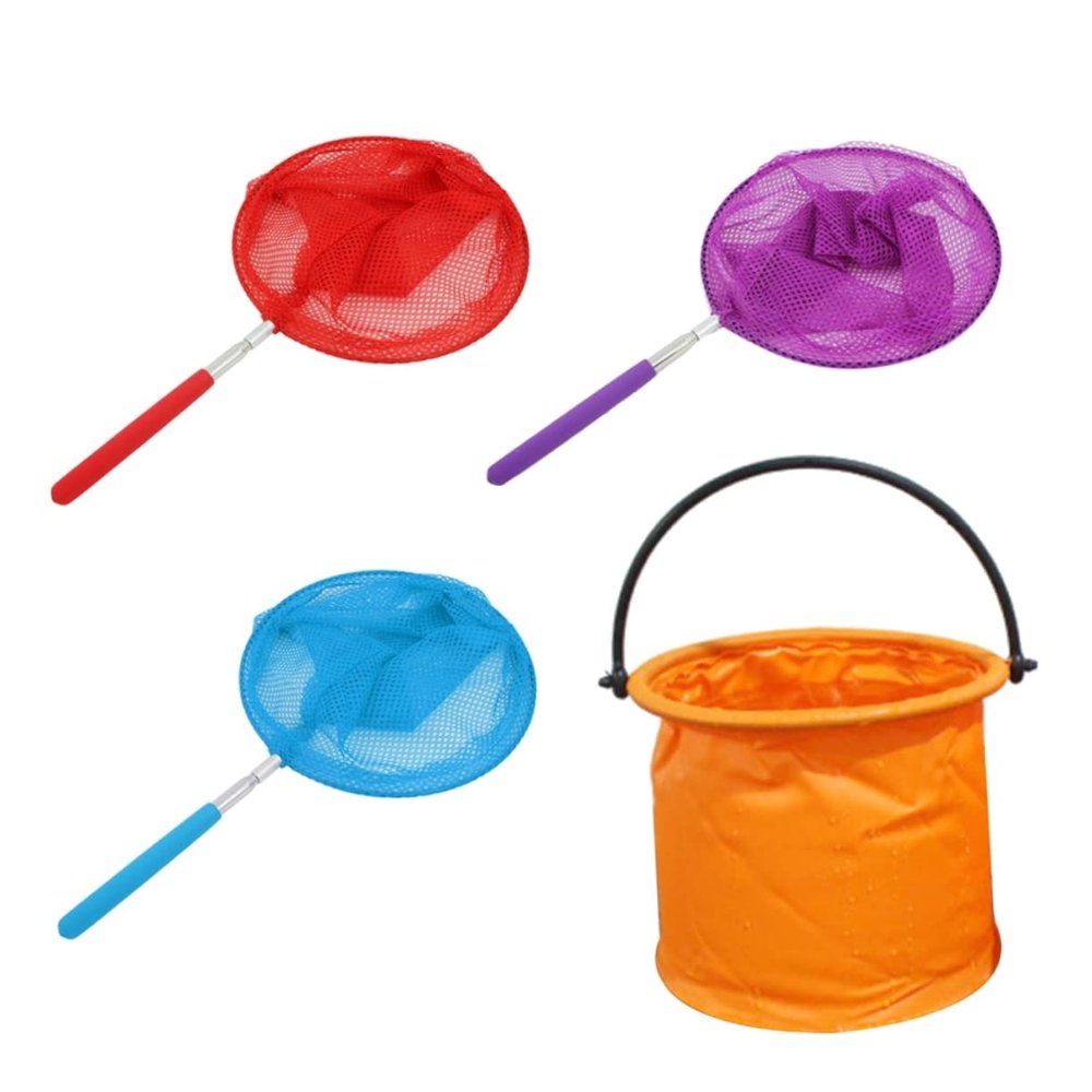 Gogogmee Dragonfly Boys and Girls Bug Catcher Toy Stainless Steel Handle Stretchable Net for Insects Outdoor Fishing Games Package Random Color