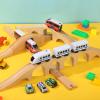 Halloscume 9 Pcs Wood Train Track Expansion Set 6 Arches Viaduct Bridge Train Bridges Railway Track Connectors Compatible Accessories with Railroad for Most Major Toy Railway view 3