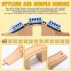 Halloscume 9 Pcs Wood Train Track Expansion Set 6 Arches Viaduct Bridge Train Bridges Railway Track Connectors Compatible Accessories with Railroad for Most Major Toy Railway view 4