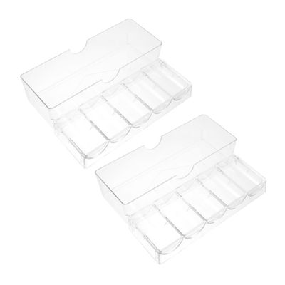 ERINGOGO Poker Chips Storage Container with Cover 100-Piece Chips Tray Organizer for Poker Night and Game Parties