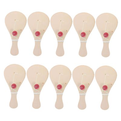 10Pcs Wooden Paddle Balls Unfinished Wood DIY Paddle Ball for Engaging Art Play Detachable Design for Coordination and