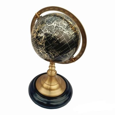 10" Brass World Map Globe Handcrafted with Antique Finish  Elegant Table Top Decorative Piece, Vintage Style, Ideal Gift for Collectors