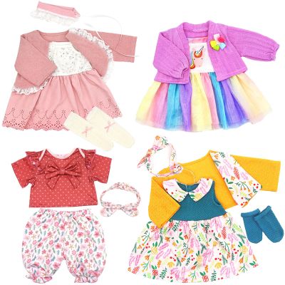 Reborn Doll Clothes for 18-22 Inch Dolls, Include Dress, Coat, Headband and Socks, 4-Packs for 20 Inch Doll (Not Include Doll)