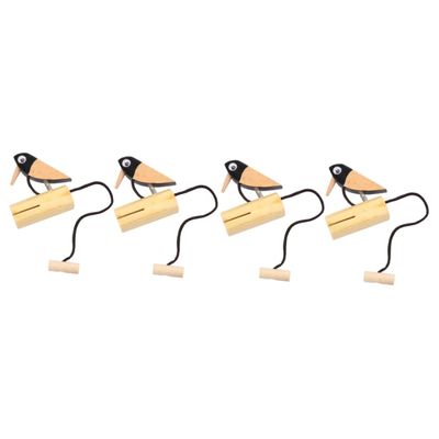 Abaodam 2sets Wooden Musical Doorbell Woodpecker Shape Percussion Instrument for Music Teachings Preschool Education Fun Learning Activities 2pcs*2