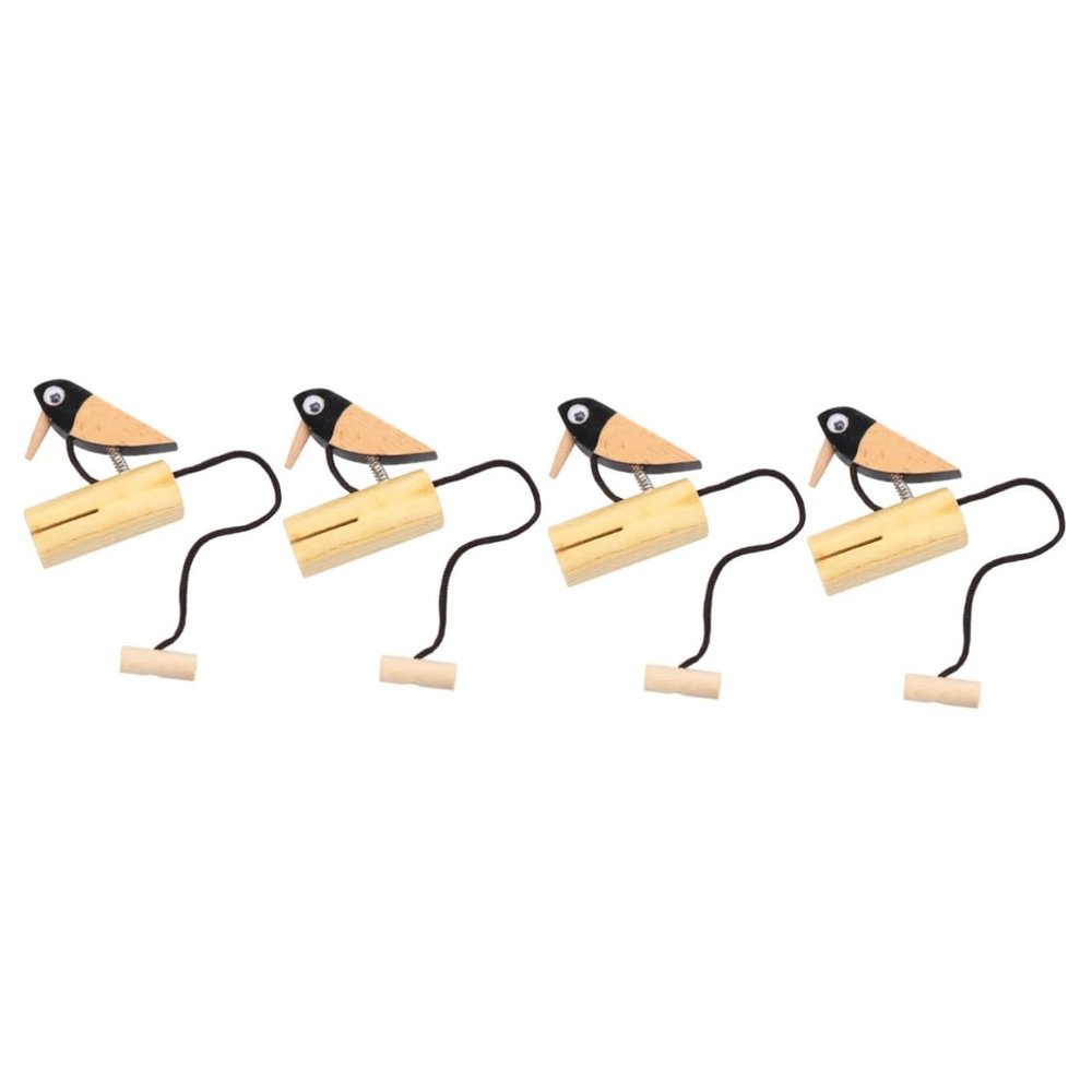 Abaodam 2sets Wooden Musical Doorbell Woodpecker Shape Percussion Instrument for Music Teachings Preschool Education Fun Learning Activities 2pcs*2