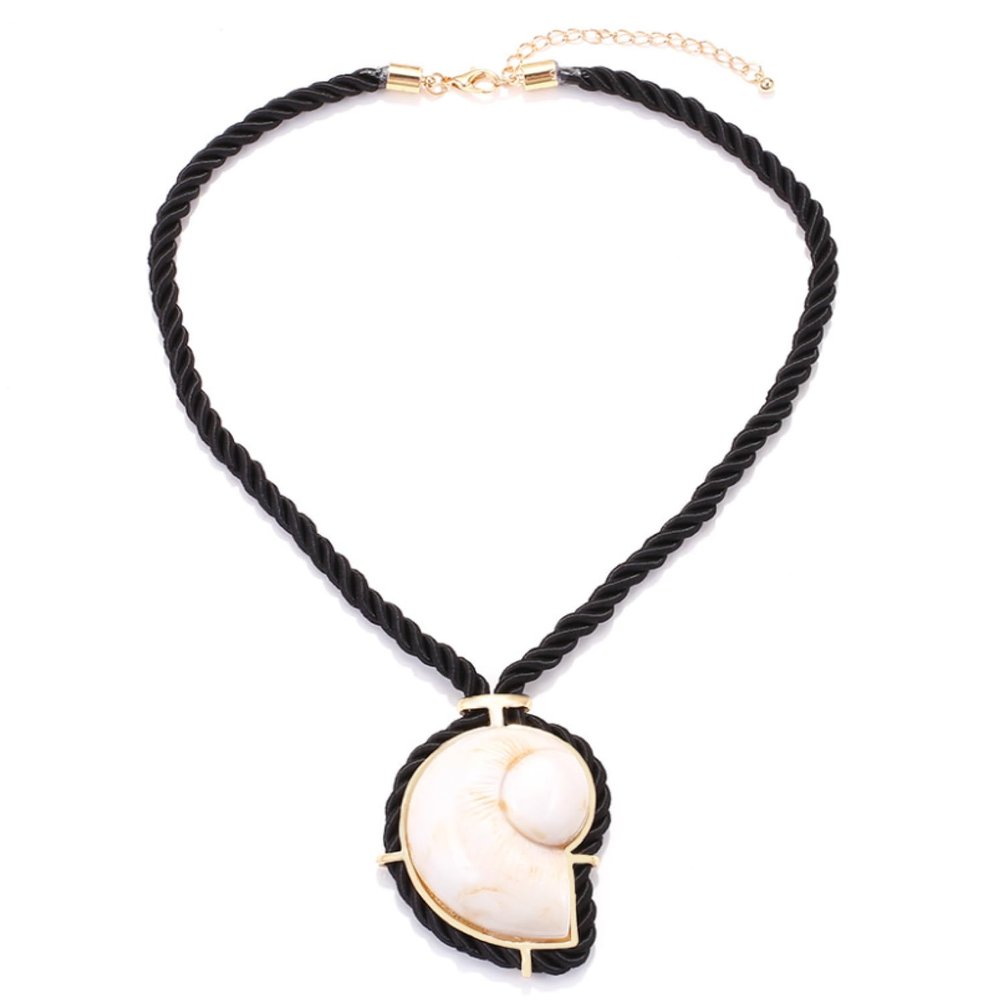 ZYIBPMSJKQCFK Conch Pendant Necklace Accessories For Women,golden,48+7cm
