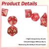 uxcell Polyhedral Dice Set, 7 Pcs Acrylic Dice for Role Playing Table Games Tabletop Gaming Accessories, Pearlescent Red view 3