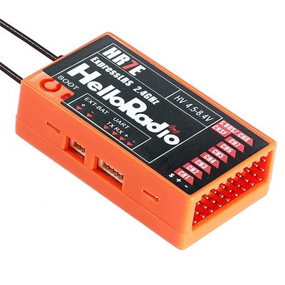 HELLORADIOSKY HR7E ELRS PWM 7CH Receiver - 2.4G for Fixed Wing Aircraft Remote Control Drones Model Airplanes Quadcopter (HR7E 8CH ELRS Red)
