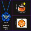 100 PCS Halloween Party Favors for Kids, Halloween Glow in the Dark Toys Rotating Spin Light Up Necklaces, LED Rings Decorations Trick or Treats Classroom Goodie Bag Fillers Party Supplies view 4