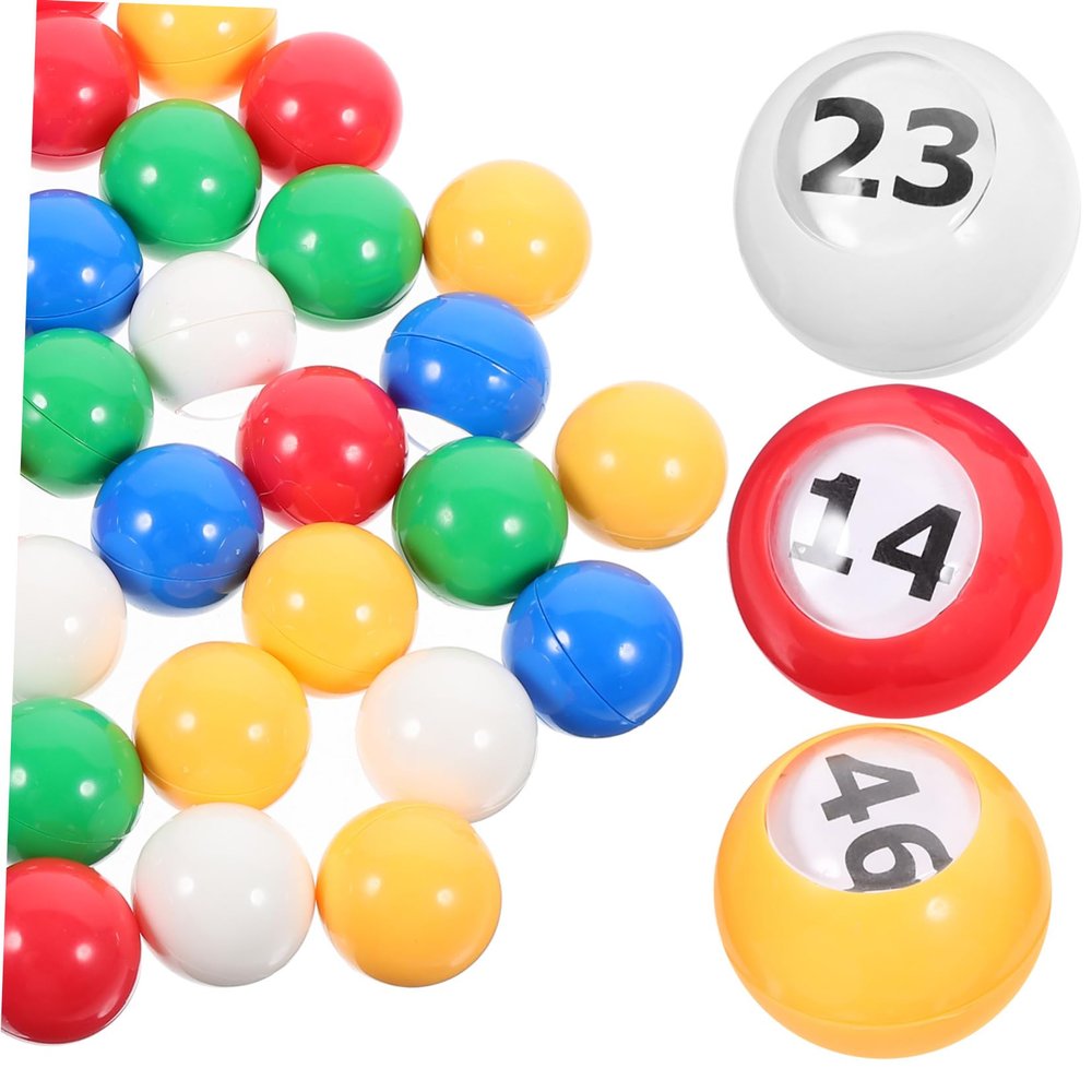 50Pcs Raffle Balls for Lottery and Games Portable Bingo Balls for Parties Events and Celebrations Lightweight Design with Print for Easy Use